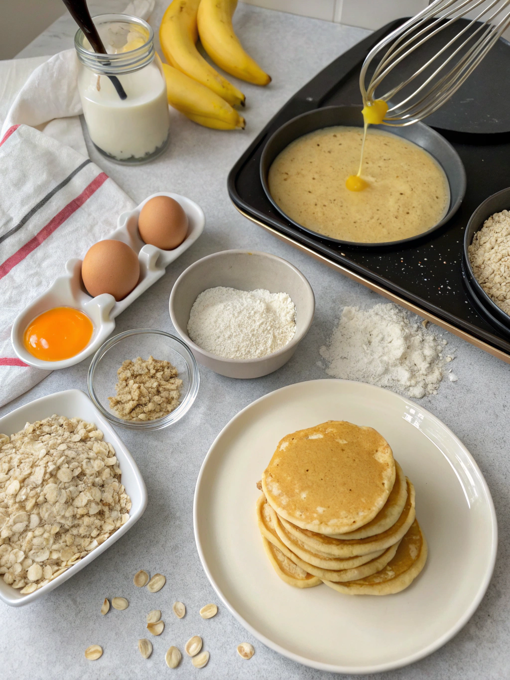 panqueca de aveia fit preparing steps