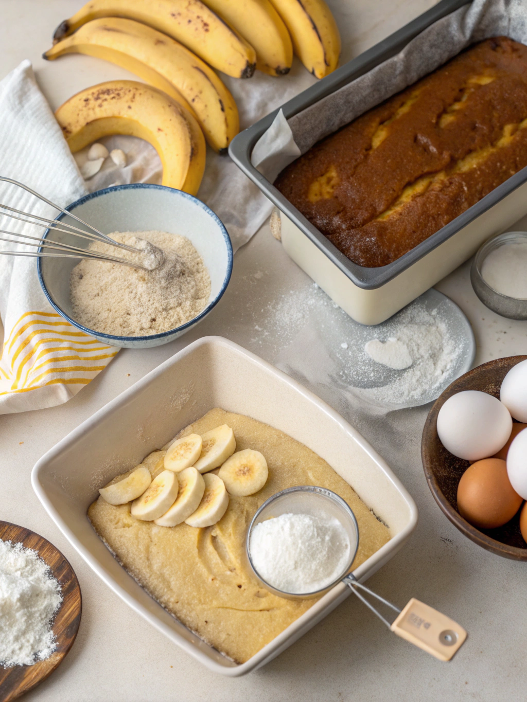 bolo de banana fit preparing steps