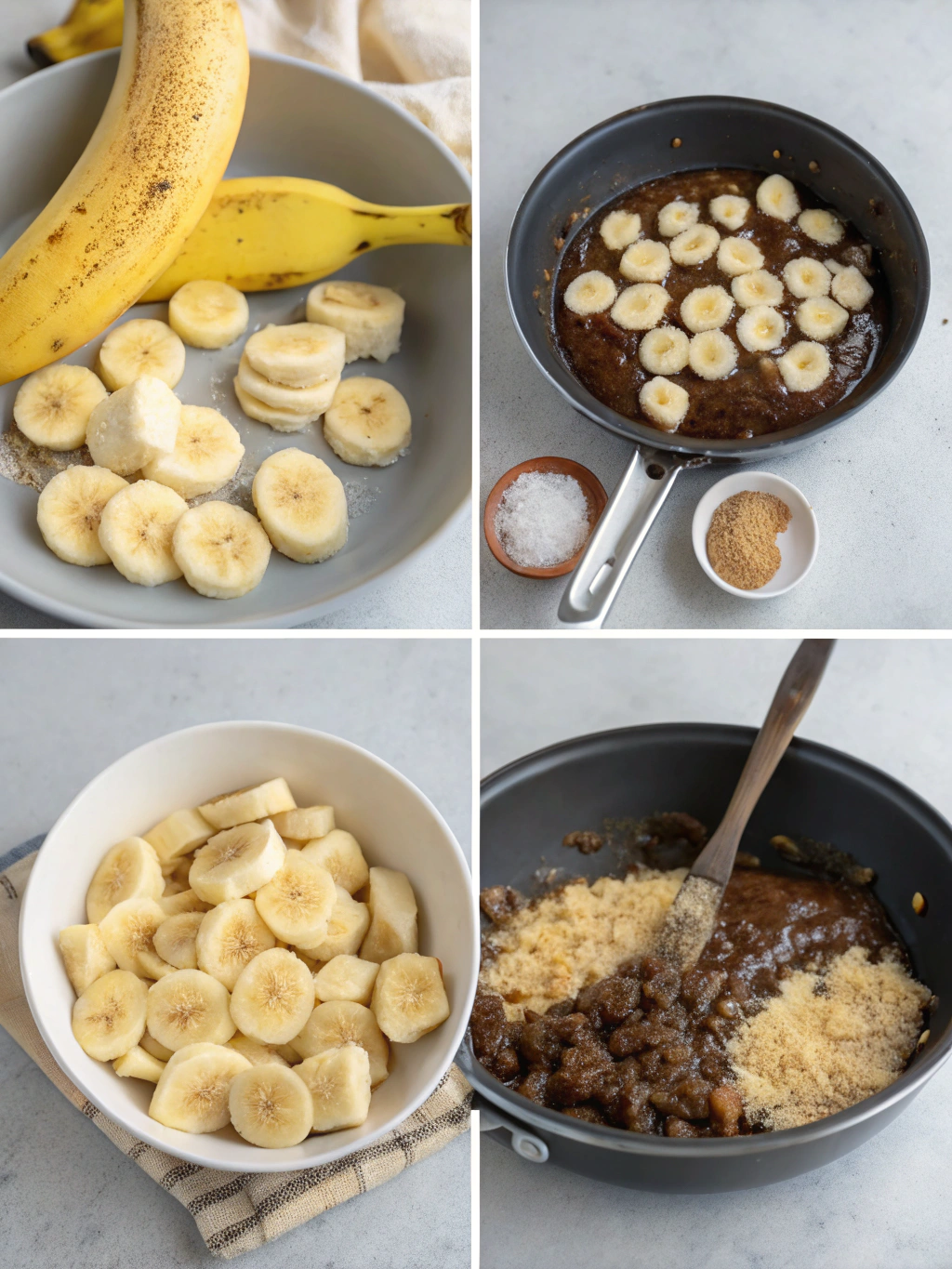 doce de banana sem açúcar​​ preparing steps