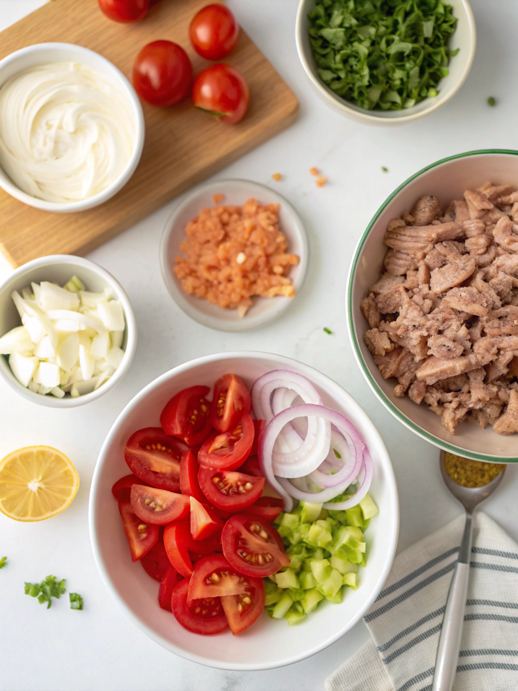 salada de atum fit preparing steps