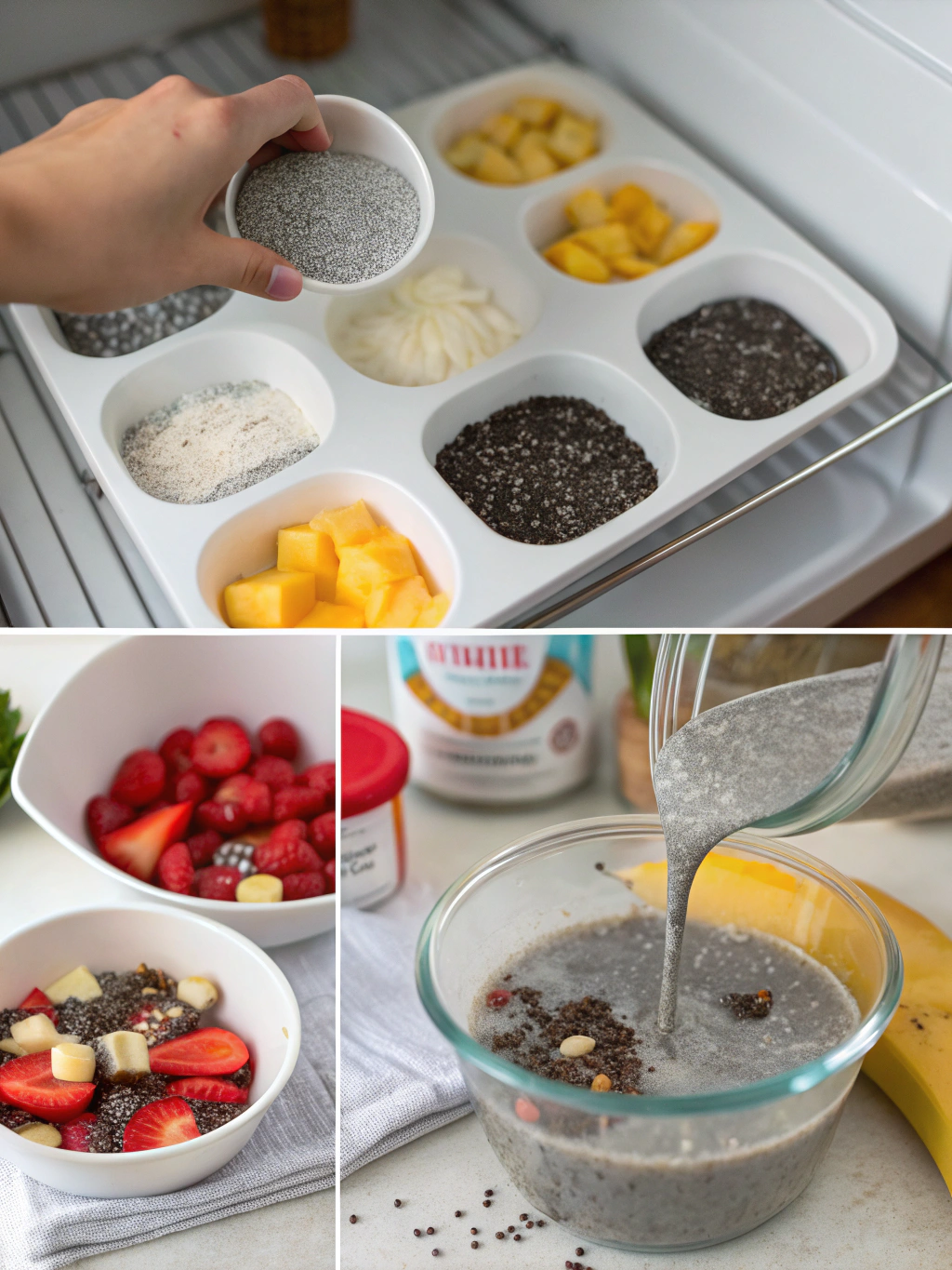 pudim de chia preparing steps